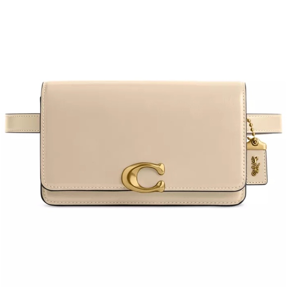 COACH Bandit Luxe Refined Leather Belt Bag beige